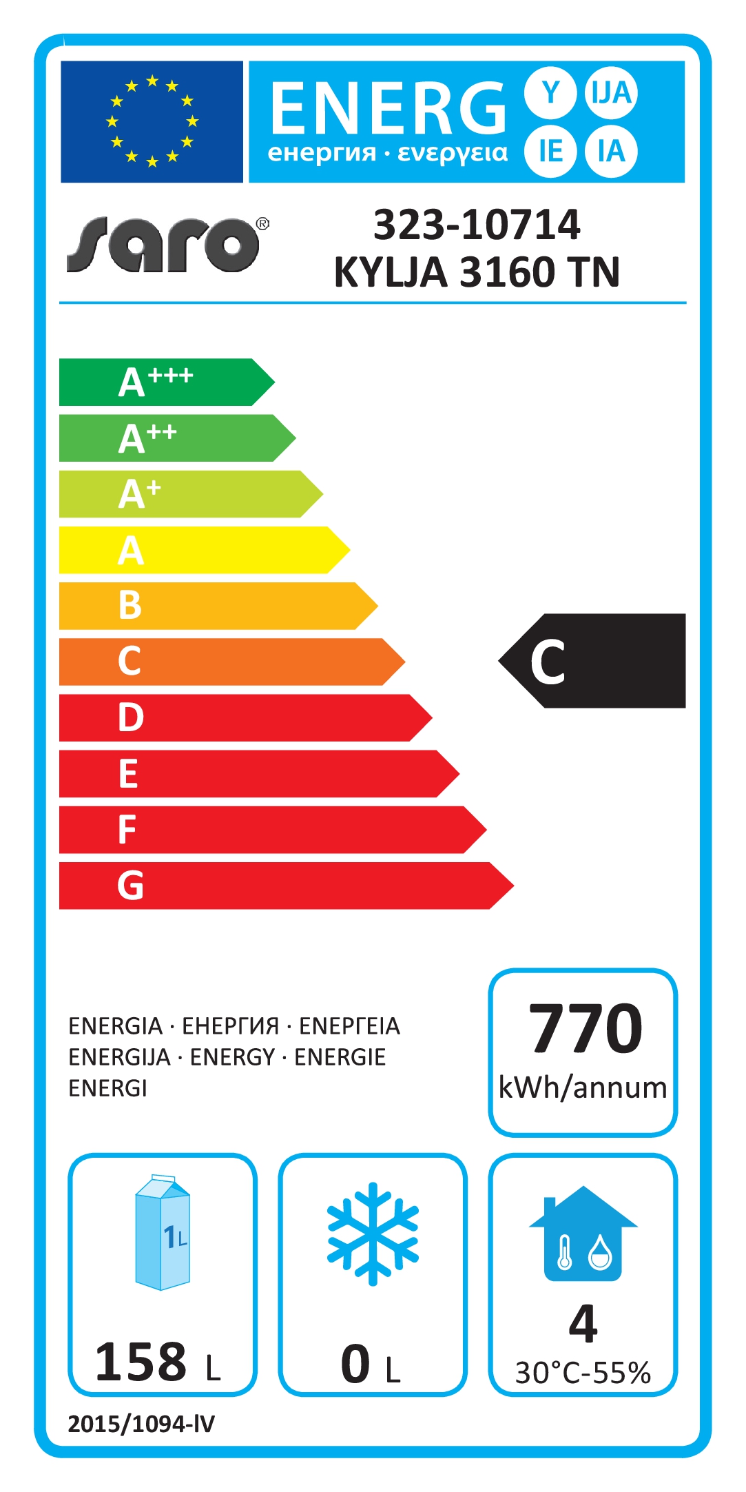 SARO Banco refrigerato con 3x set di 2 cassetti, modello KYLJA 3160 TN