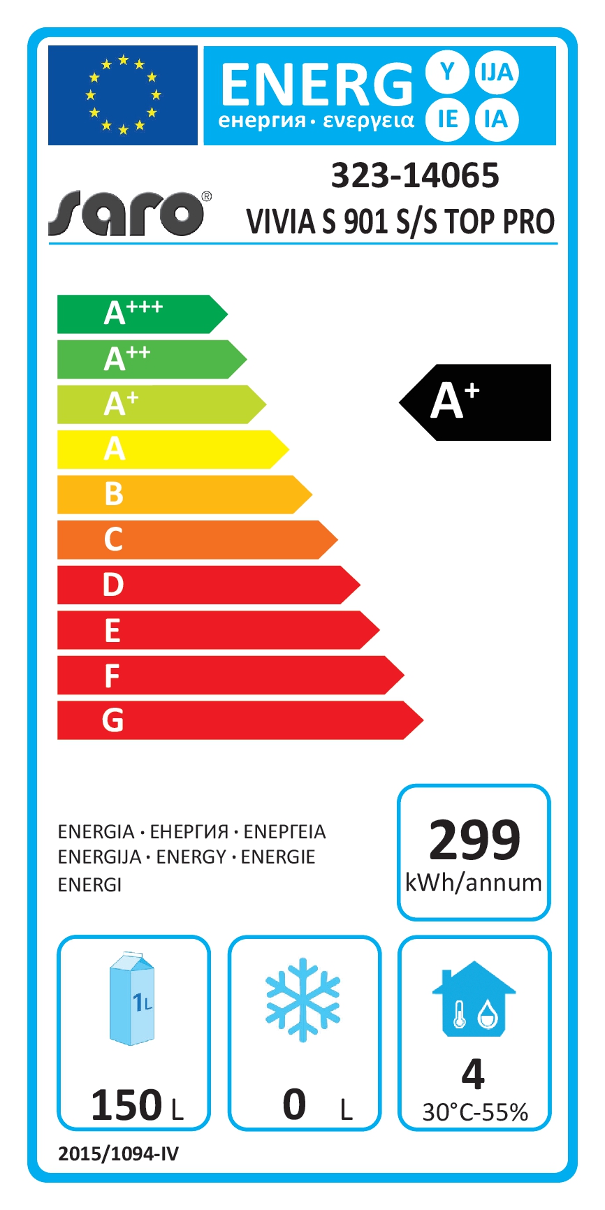 SARO Tavolo refrigerato 2 porte, modello VIVIA S 901 S/S TOP PRO