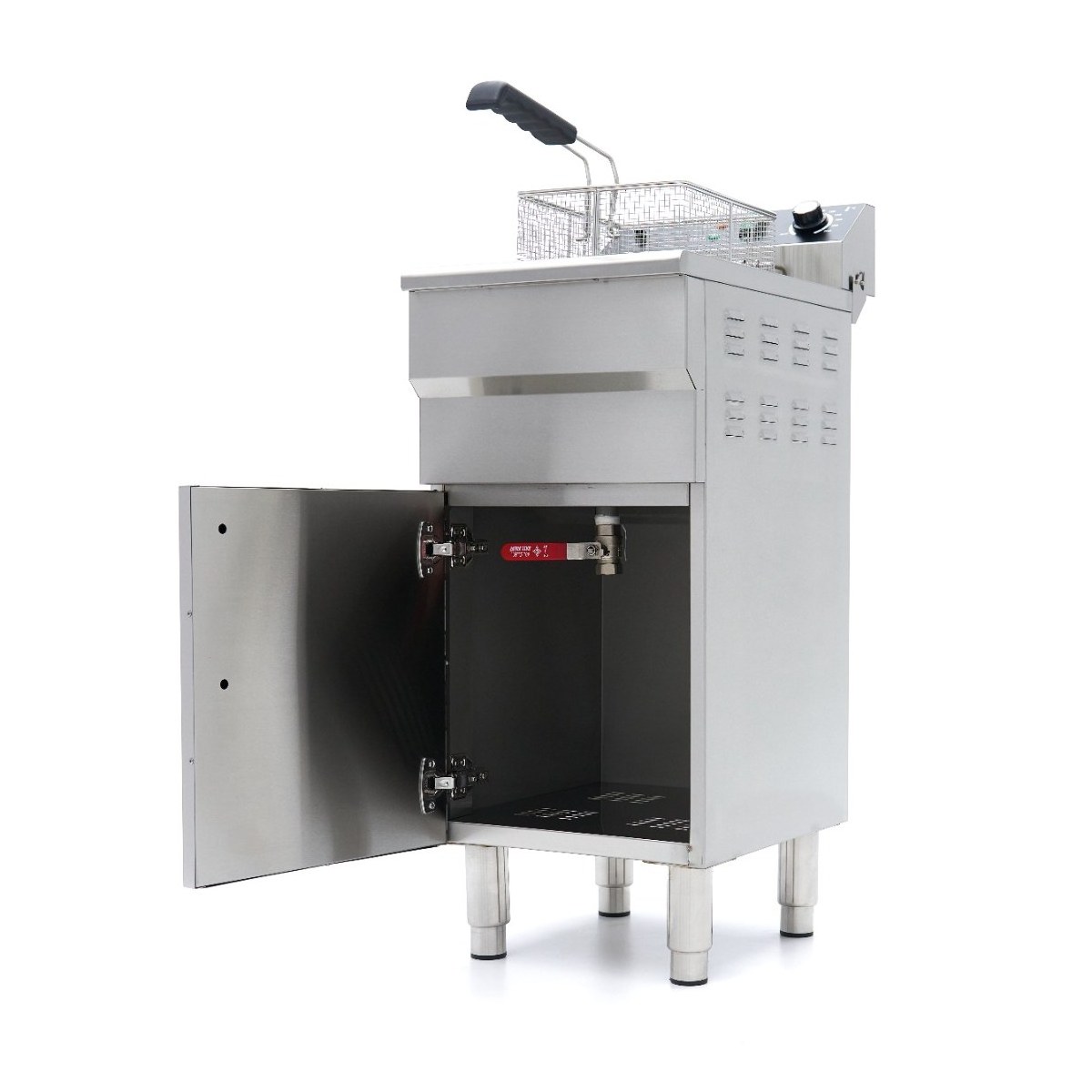 Friggitrice – 16L – 1 Cestello – con Rubinetto di Scarico e Base Armadiata – 230V