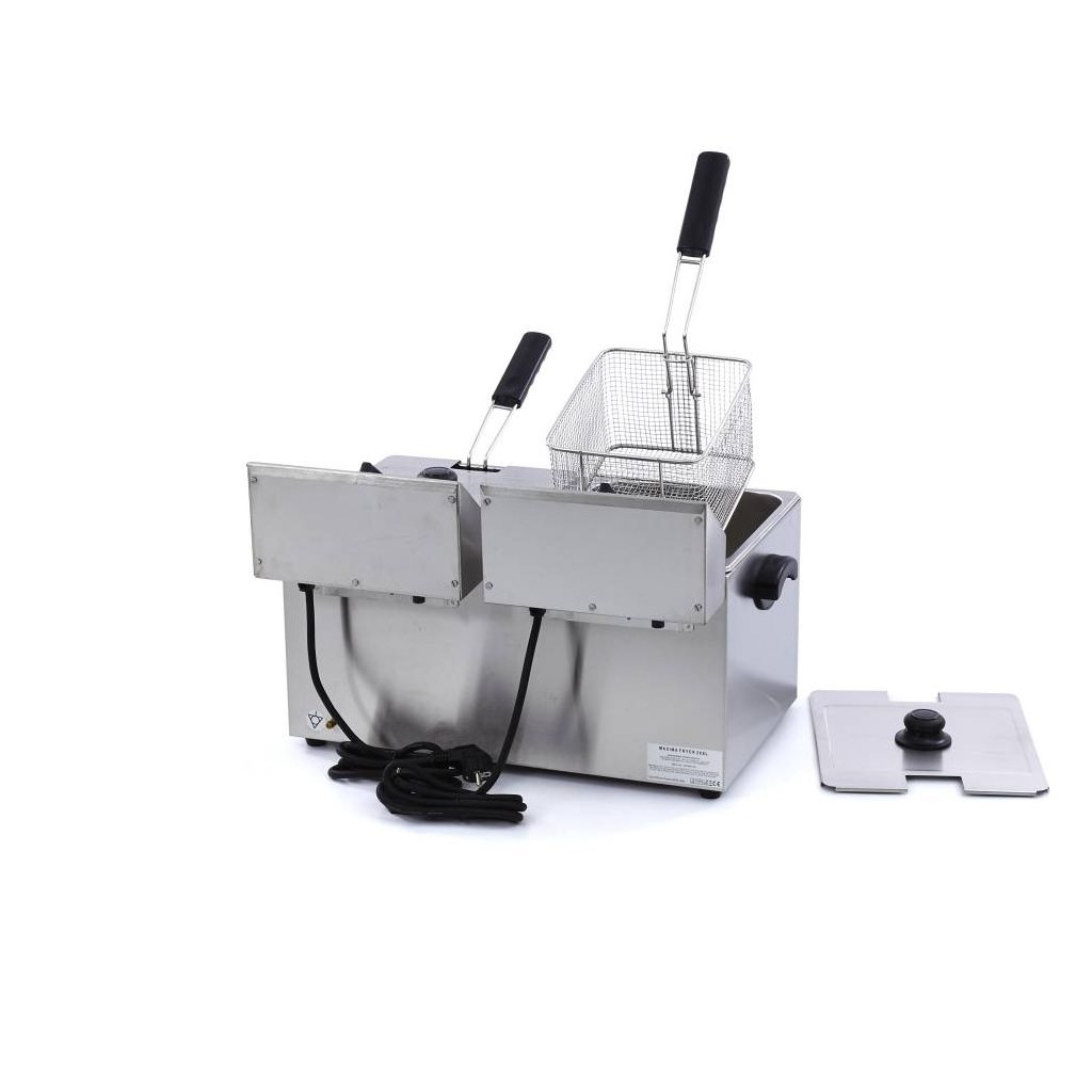 Friggitrice – 2 x 8L – 2 Cestelli – con Rubinetto di Scarico