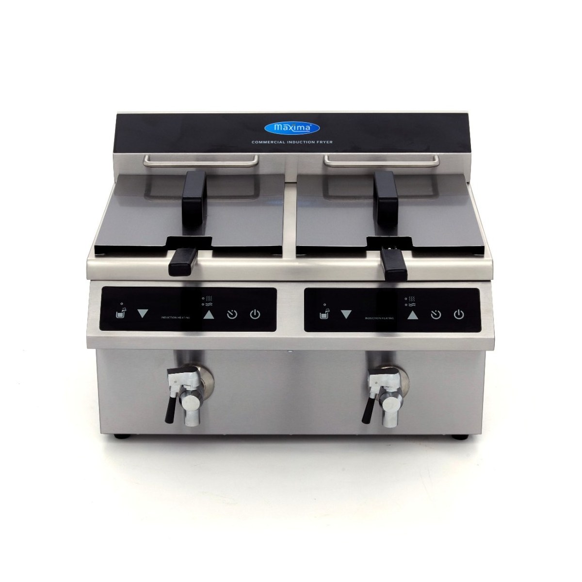 Friggitrice – 2 x 8L – 2 Cestelli – con Rubinetto di Scarico – Induzione