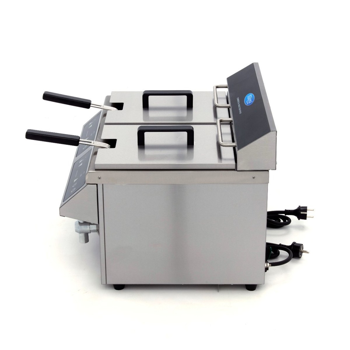 Friggitrice – 2 x 8L – 2 Cestelli – con Rubinetto di Scarico – Induzione