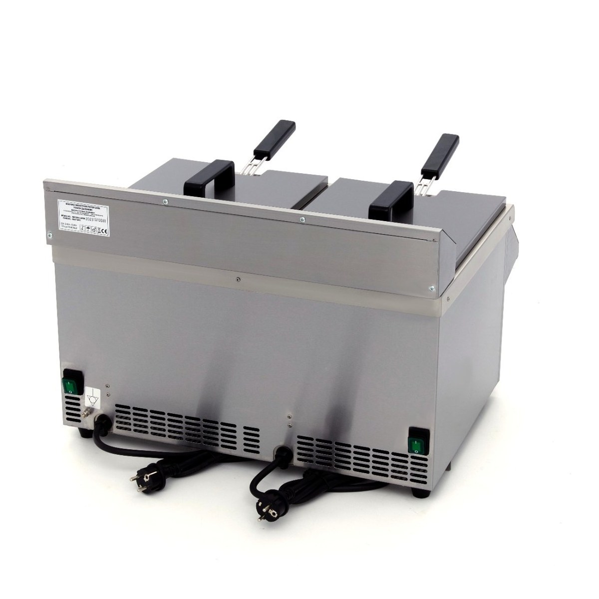Friggitrice – 2 x 8L – 2 Cestelli – con Rubinetto di Scarico – Induzione