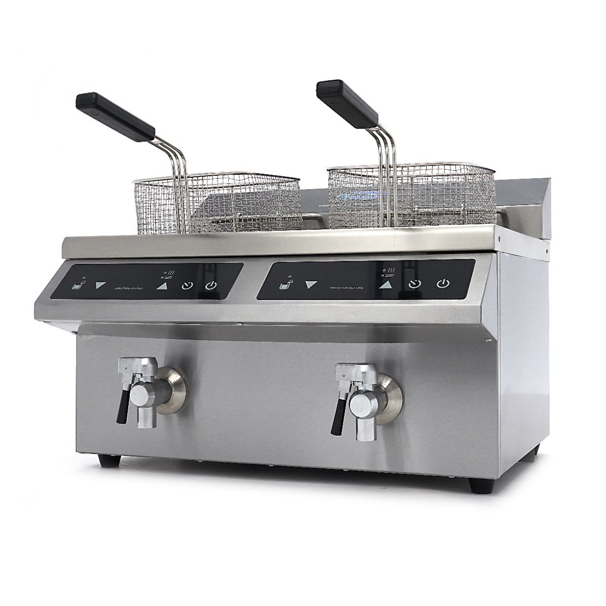 Friggitrice – 2 x 8L – 2 Cestelli – con Rubinetto di Scarico – Induzione