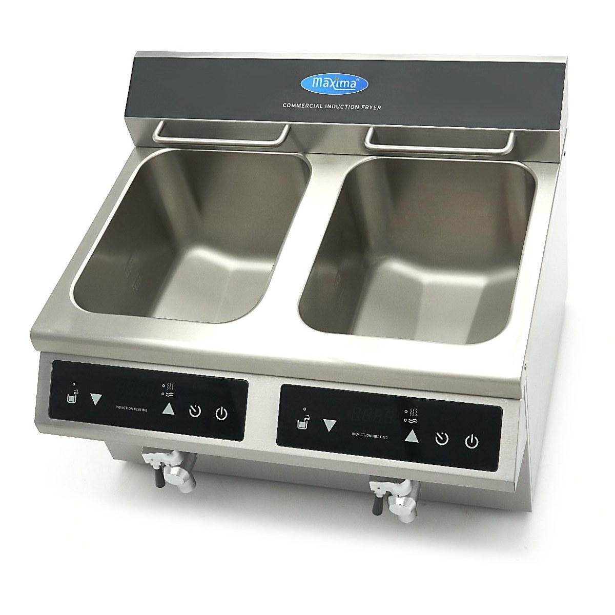 Friggitrice – 2 x 8L – 2 Cestelli – con Rubinetto di Scarico – Induzione