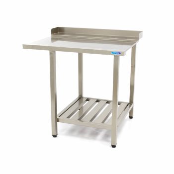 Gastro Tavolo Lavastoviglie - 70 x 75 cm - Destra - con Alzatina e Ripiano di Stoccaggio