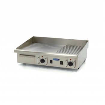 Piastra – Mezza Scanalato – 73cm – incl. Vassoio di Raccolta – 400V