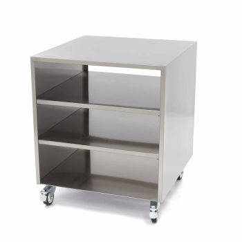 Tavolo Macchina in Acciaio Inox – 60 x 60cm – Portata 120 kg – su Ruote