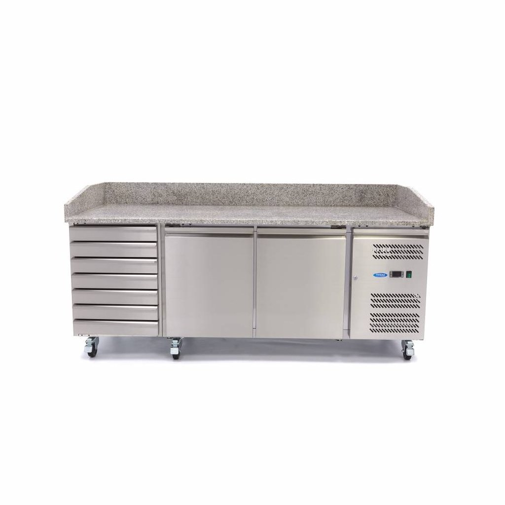 Banco Pizza Refrigerato – 202cm – 2 Porte – 7 Cassetti