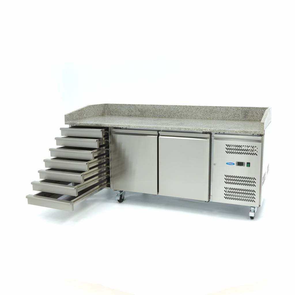 Banco Pizza Refrigerato – 202cm – 2 Porte – 7 Cassetti