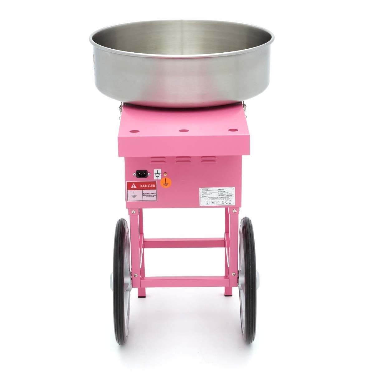 Macchina per Zucchero Filato – Ø 52 cm – Rosa – con Carrello