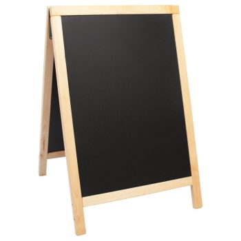 Cavalletto pubblicitario con lavagna, legno di hevea