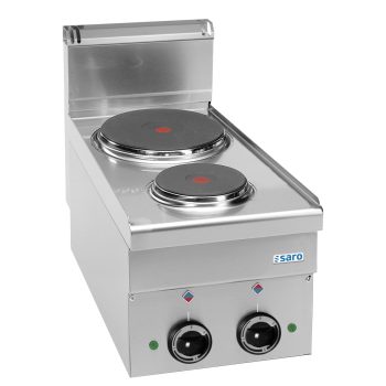 SARO Fornello elettrico, 2 piastre linea 600 modello da tavolo E26