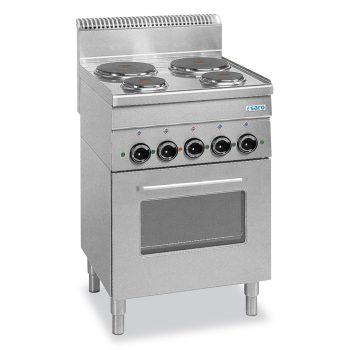 SARO Fornello elettrico con forno elettrico, 4 piastre linea 600 modello da terra E4F6