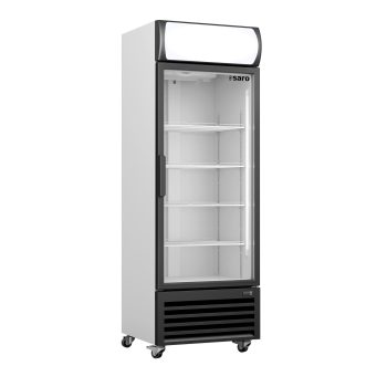 SARO Frigorifero con porta in vetro + pannello pubblicitario, modello GTK 370