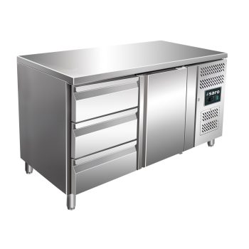 SARO Banco frigorifero con 1 porta e 1x set di 3 cassetti, modello KYLJA 2130 TN