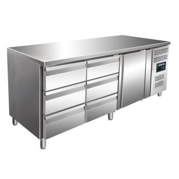 SARO Banco frigorifero con 1 porta e 2x set di 3 cassetti, modello KYLJA 3150 TN