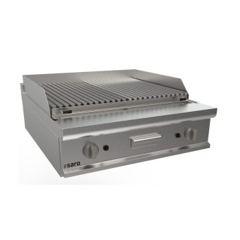SARO Grill a pietra lavica 800 mm modello da tavolo LQ / BS2BB