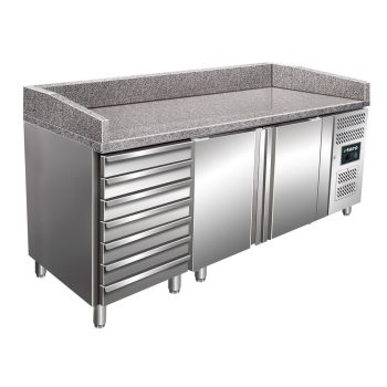 SARO Tavolo per pizza, 2 porte + 7 cassetti, modello MARGA PZ 2610 TN